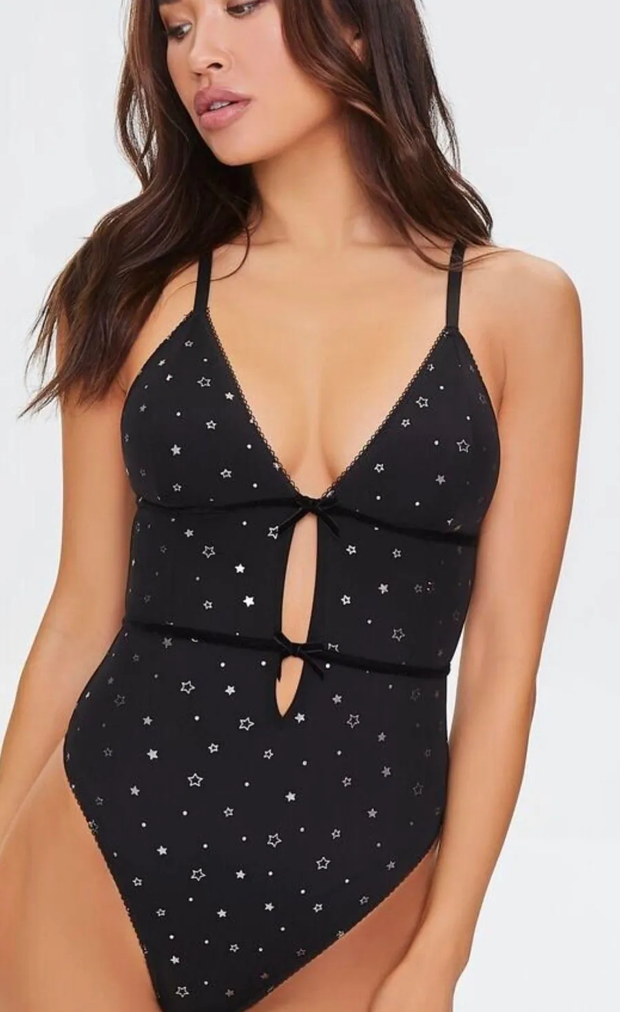 Black And Silver Star Bodysuit, Brand New!