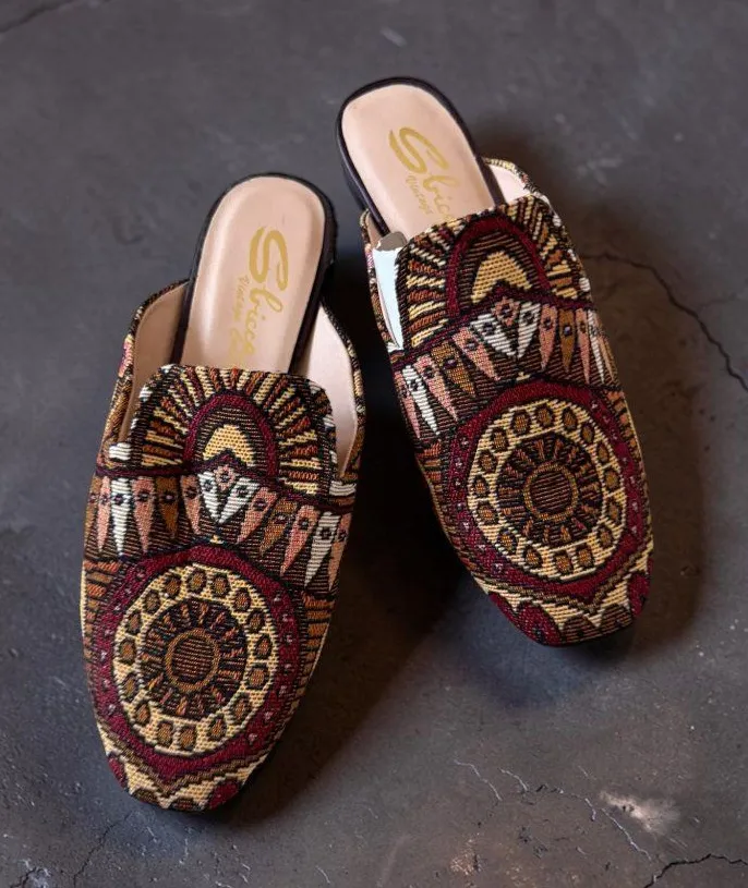 SBICCA Multicolor Tapestry Mules Flats Loafers Size 6 NEW NWOB