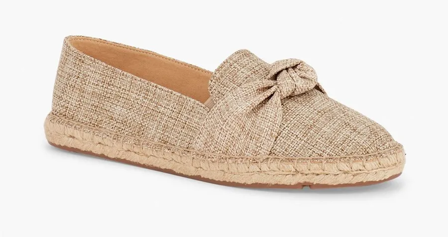 Talbots Izzy Knot Linen Espadrille Flats Beige Women’s Size 11M Slip On Shoes