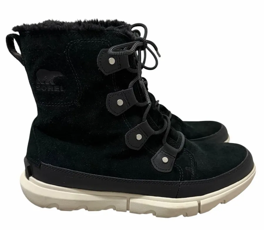 Sorel Explorer II Joan Waterproof Winter Boots Black Women's Size 10