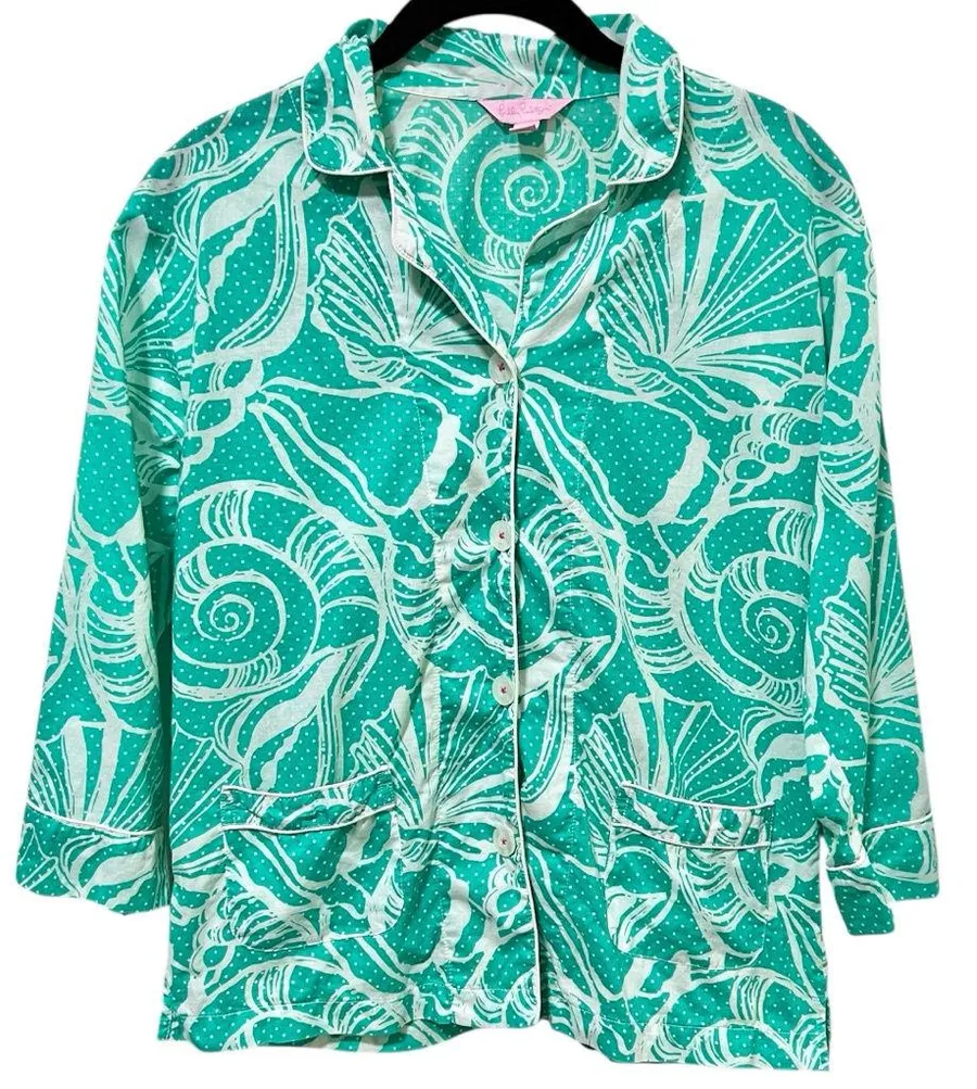 Lilly Pulitzer Clammies ‘n’ Jammies Seashell Print Sleep Top Small