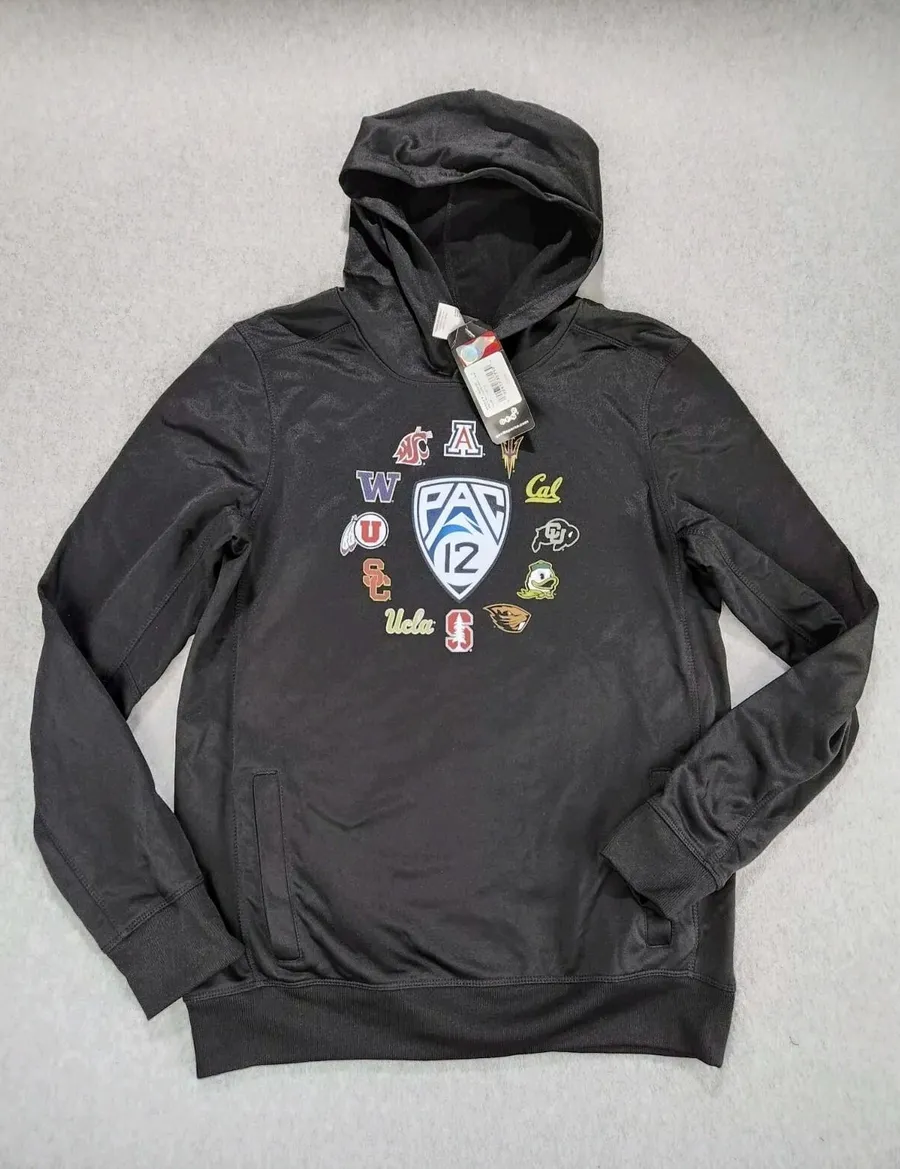 PAC 12 Conference Hoodie Youth Large 12/14 Black Football NCAA Team Logo Shirt