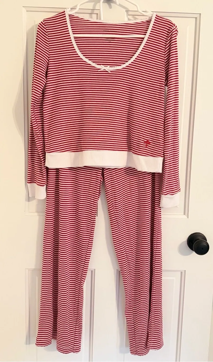 Rachel Ashwell Red White Striped Pajama Set Women’s S/P Cozy Loungewear
