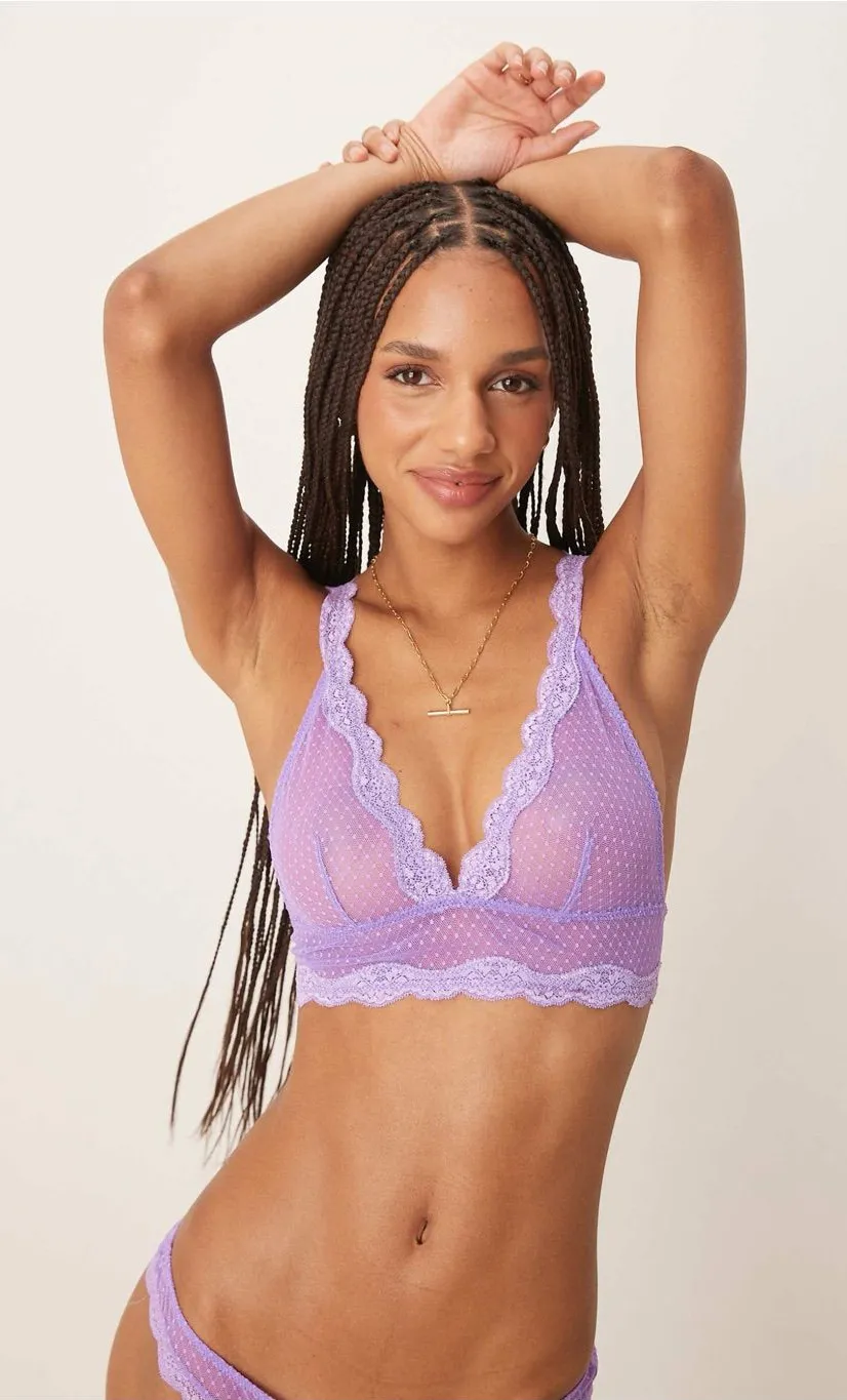 Free People Intimately Midweek Longline Purple Bralette in size Small