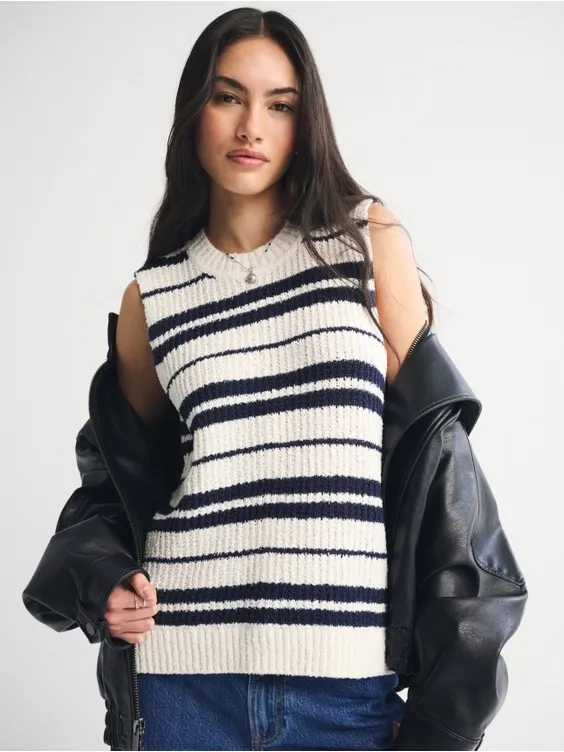 Abercrombie & Fitch Textural Crew Sweater Shell Tank