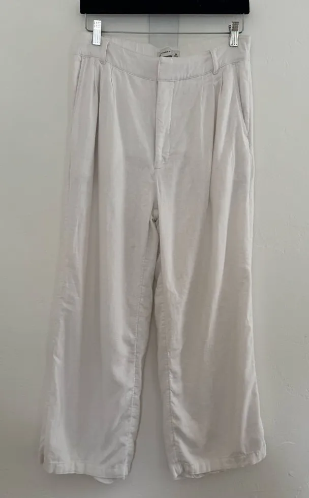 Abercrombie & Fitch Crop White Wide-Leg Pants