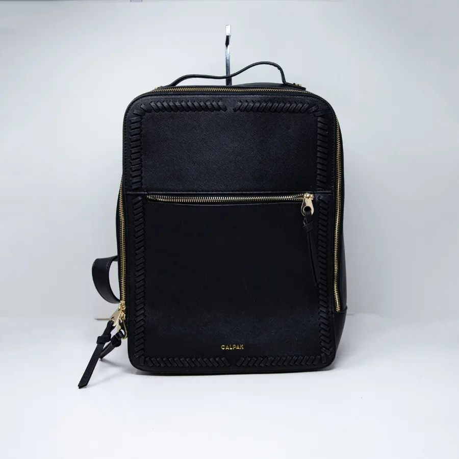 Calpak Travel 15 inch Laptop Work School Travel Faux Vegan Backpack Bag Black