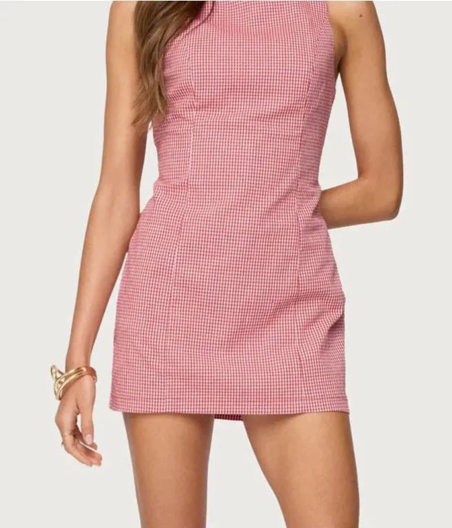 Edikted Macee Gingham Romper M NWT