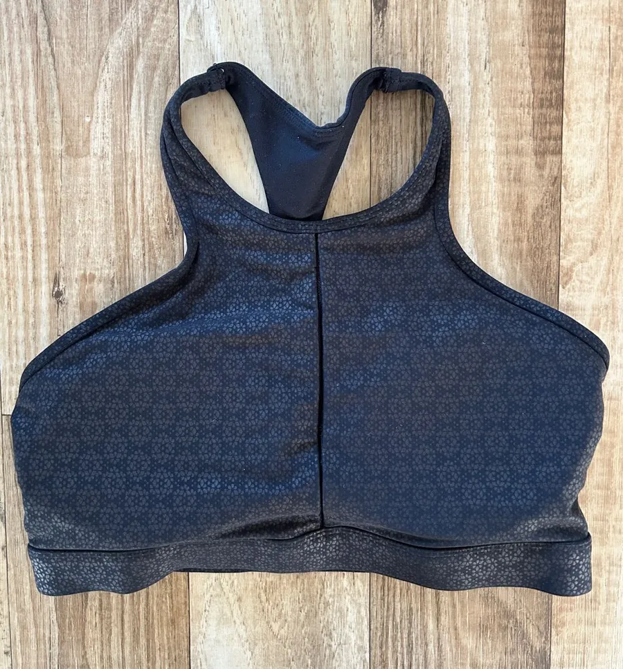 Zyia Active Flower Power Racerback Sports Bra size Large Black