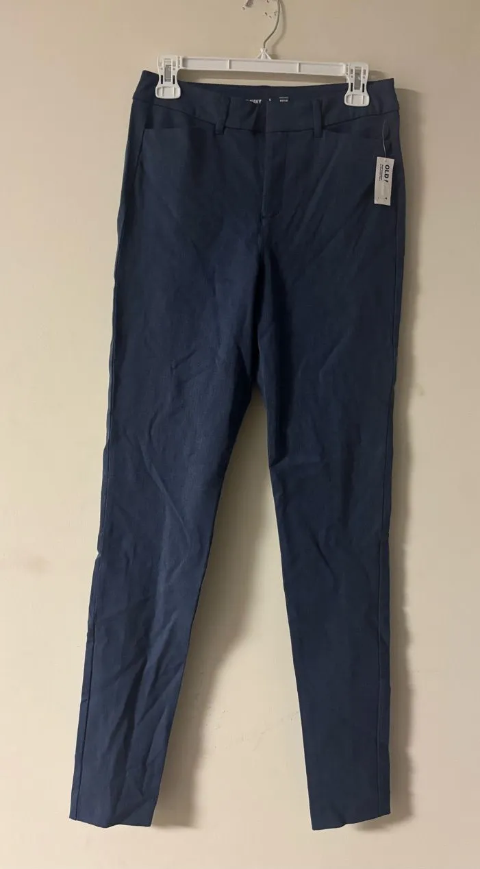 NWT Old Navy High Rise Pixie Never Fade Trousers Size 6 Tall Navy