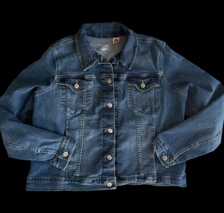 Levis Classic Blue Denim Jacket XXL TTG EEG 2X signature gold ladies