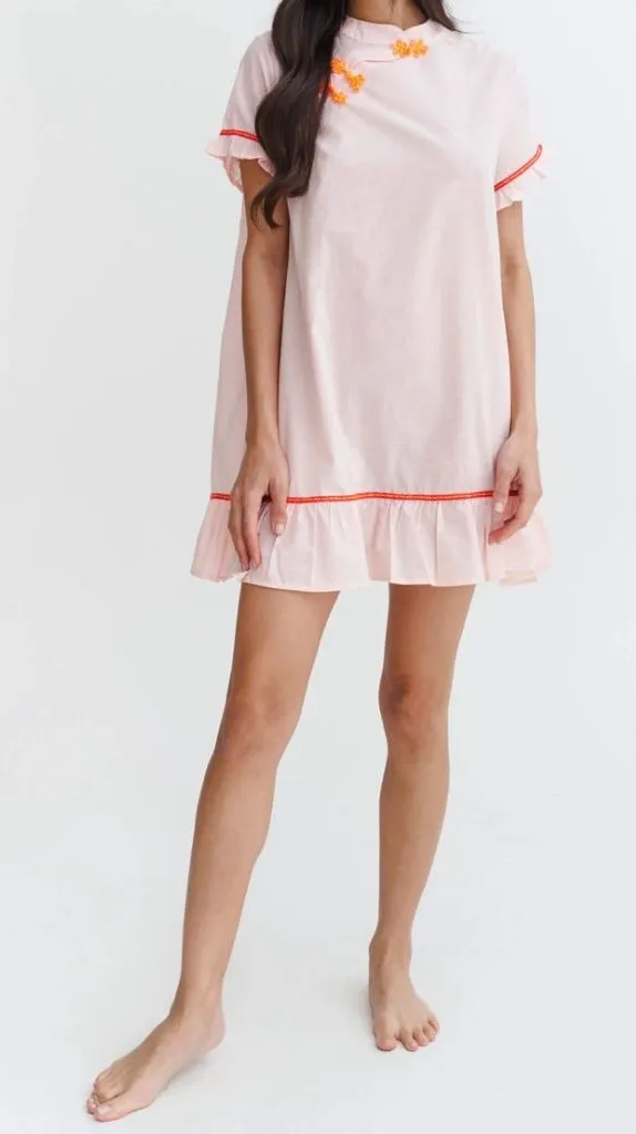 Pitusa Frog Closure Sun dress size M/L Pink