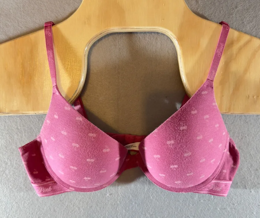 588 | Victoria's Secret PINK Cherry Print Wear Everywhere Push Up Bra Pink 34B