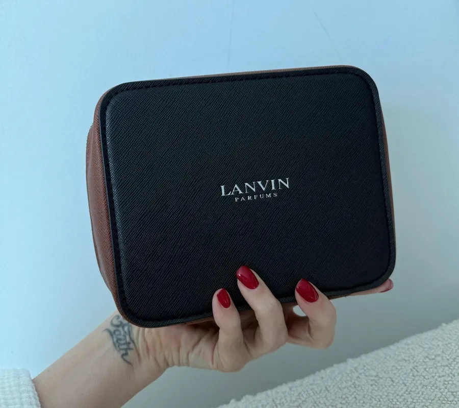 Lanvin Black and Brown Cosmetic Bag