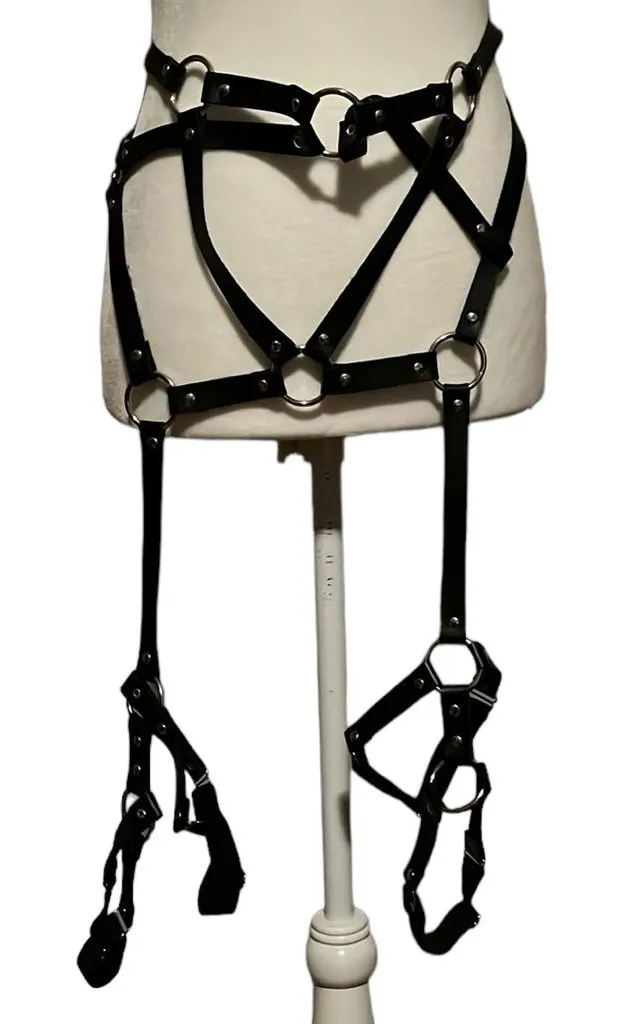 Strapped Up Leg Harness Belt Black