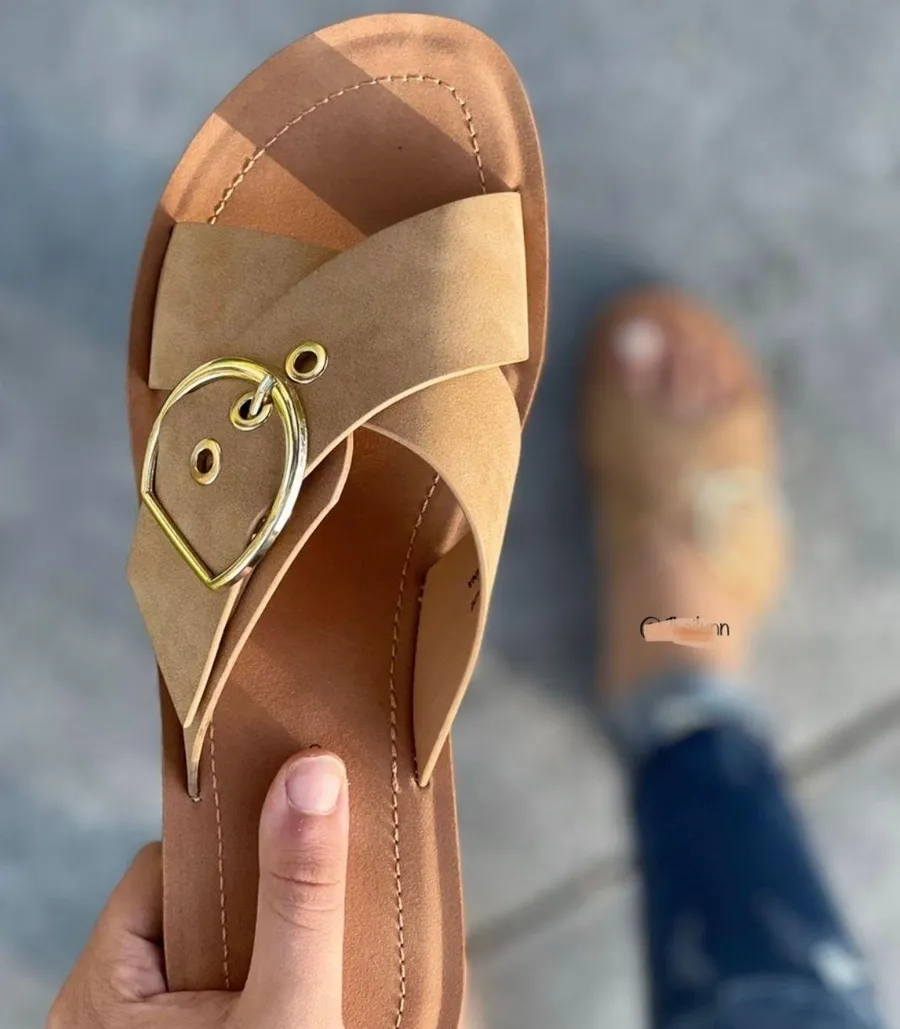 Nude/Natural Criss Cross Sandal Tan Size 8.5