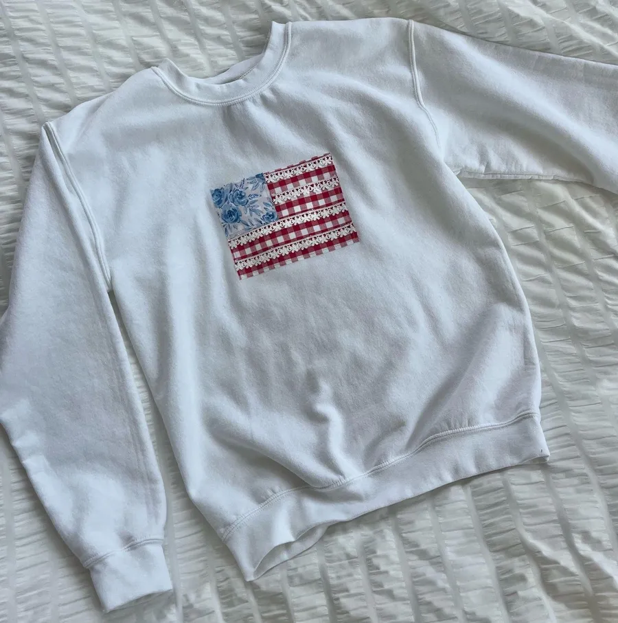 usa flag crewneck White Size s
