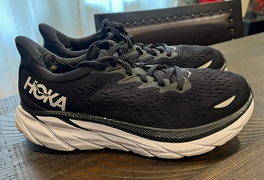 Hoka Clifton 8 black and white shoes size 8.5 B women