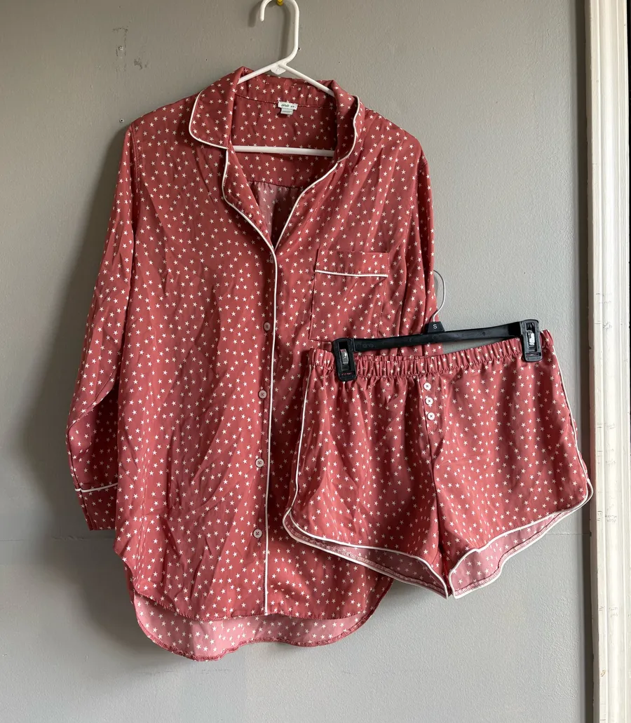 Aerie Silk Pajama Set ‼️Mixed Sizes - shirt (med), shorts (small)