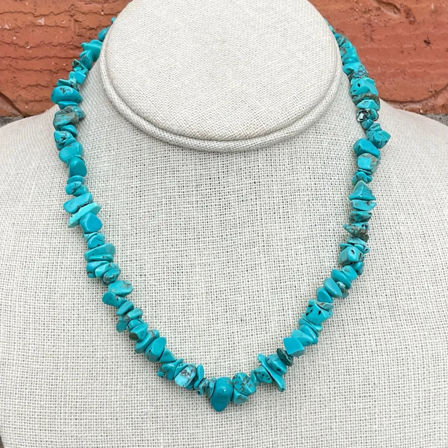 Natural Stone Chip Bead Necklace