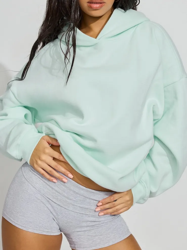NWOT Garage Ultra Fleece oversized hoodie with pockets size s/m in Julip Green