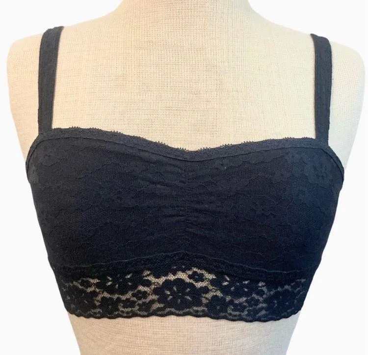 Gilly Hicks Lace Unlined Bralette Dark Navy Black
