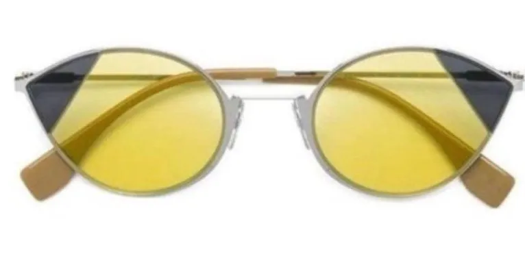 Fendi Round Sunglasses with Yellow Lenses