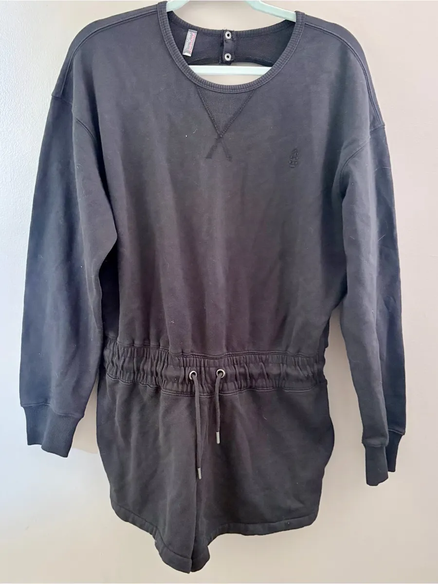 FP Movement Free People Best Of Romper Black S/P Long Sleeve Athleisure