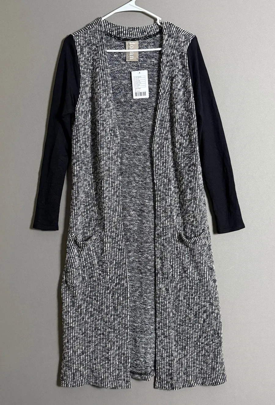 Anthropologie Dolan sz S gray black open cardigan NWT