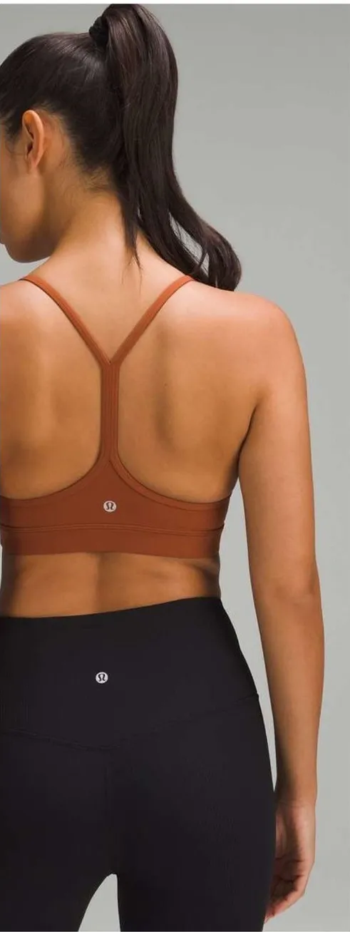 Lululemon Y Flow Nulu Low Impact Sports Bra Women's Size 4 Sable Activewear