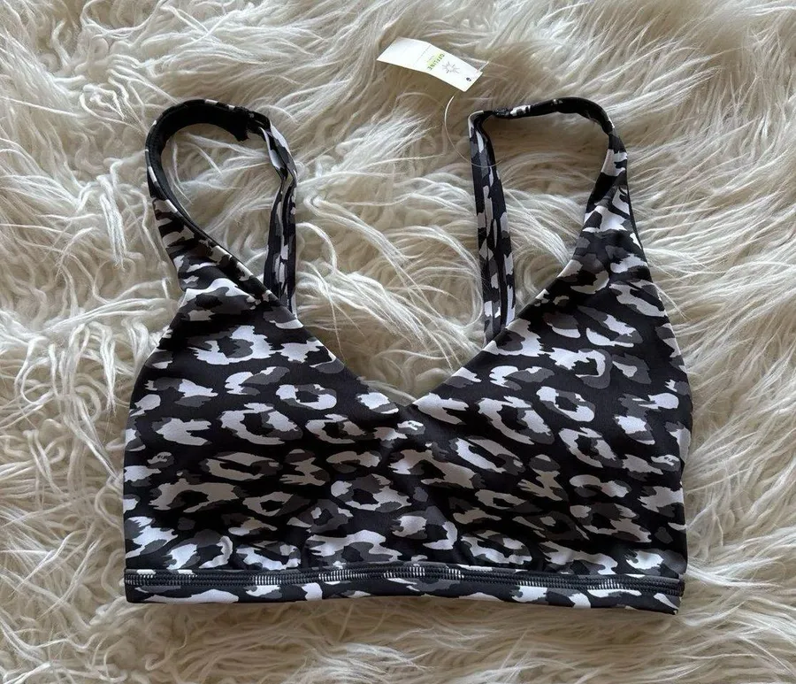 Aerie Goals Plunge Sports Bra Gray Size Small