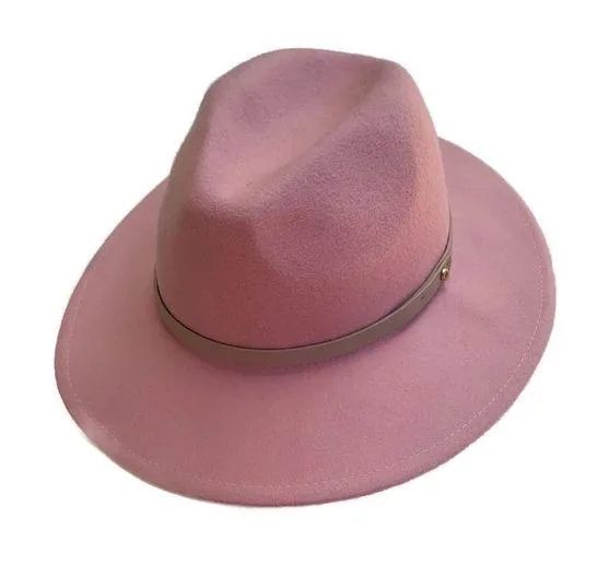 Wythe Leather Band Felt Pink Hat Peony
