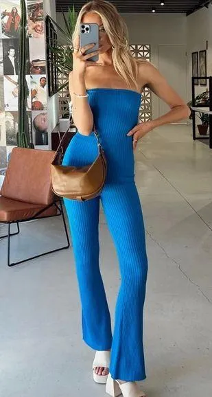 Princess Polly set DAVIA KNIT SET BLUE
