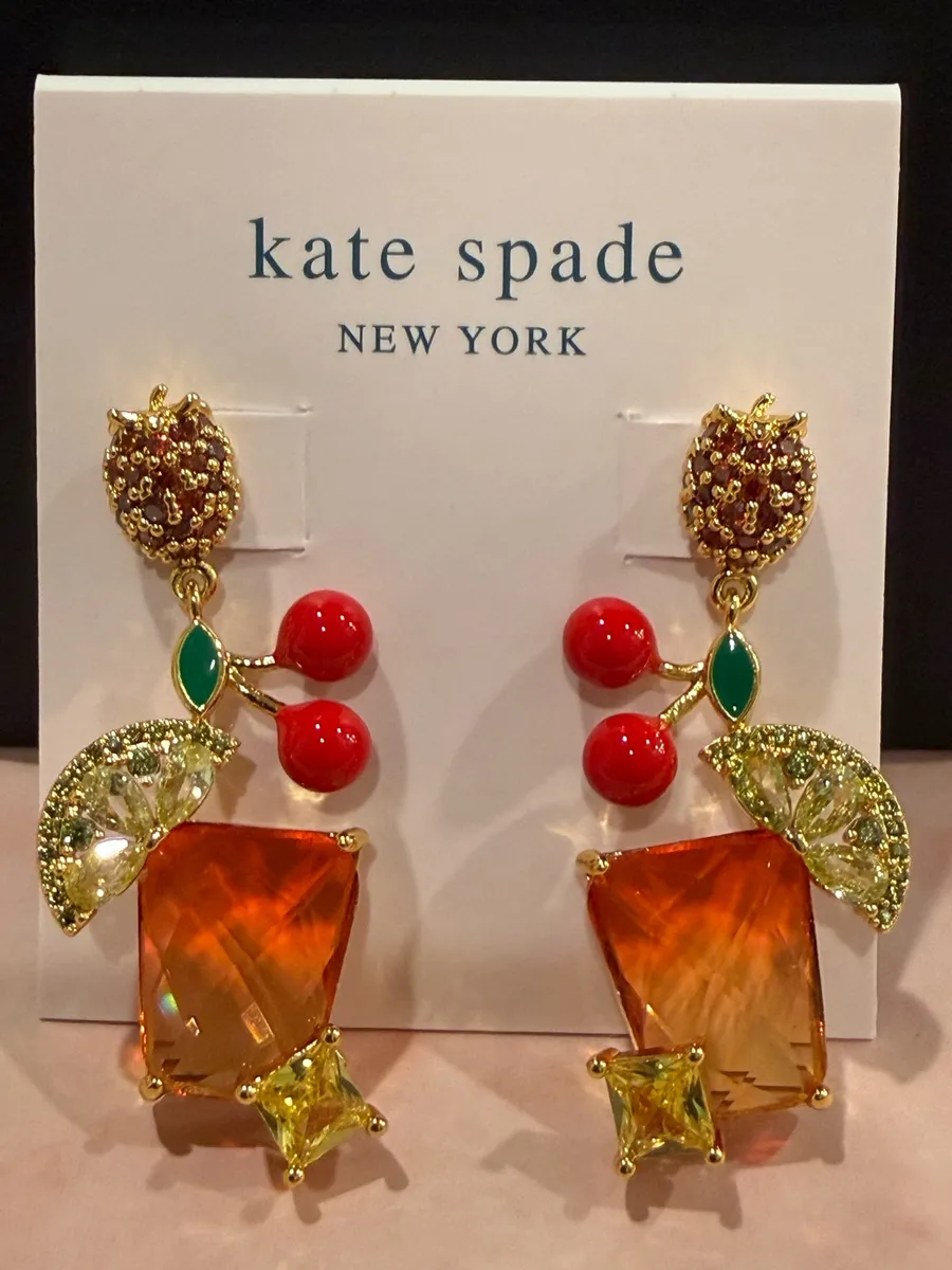 kate spade |♠️| Gold Plated & Crystal Sweet Treasures Drop Earrings | Medium