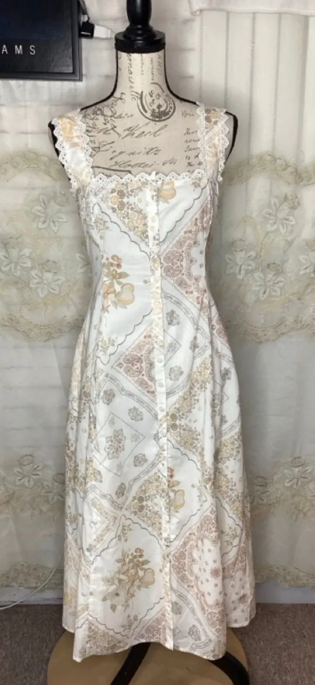 Altar’d State Boho Festival CottageCore Cotton Midi Dress NEW! Medium Retail $88