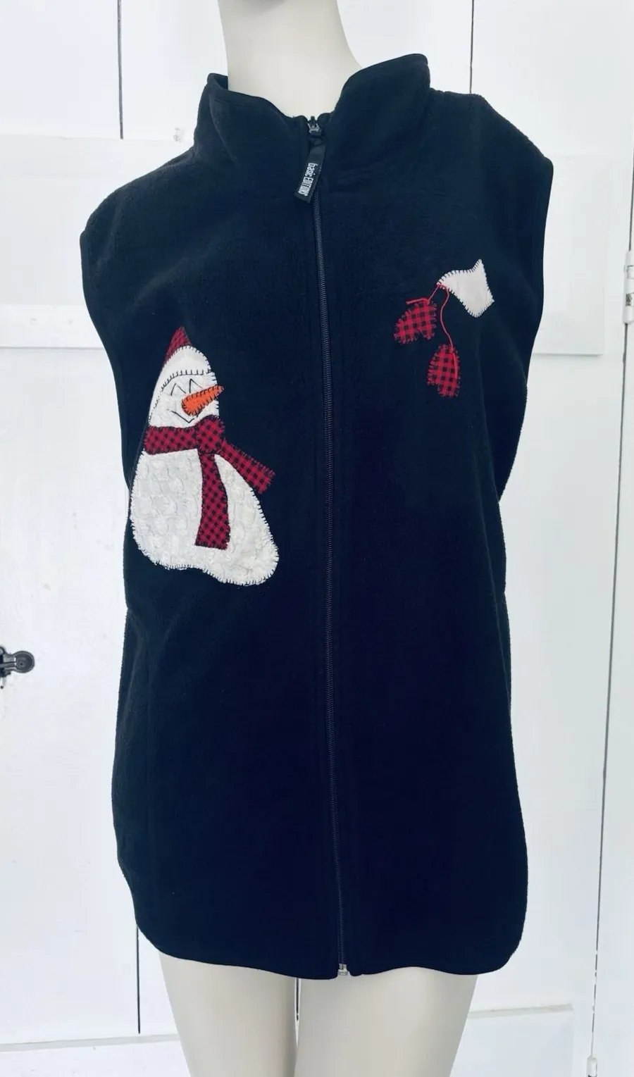Vintage Embroidered Christmas Vest Snowman Mittens Snowflake Womens 2X Holiday Size XXL