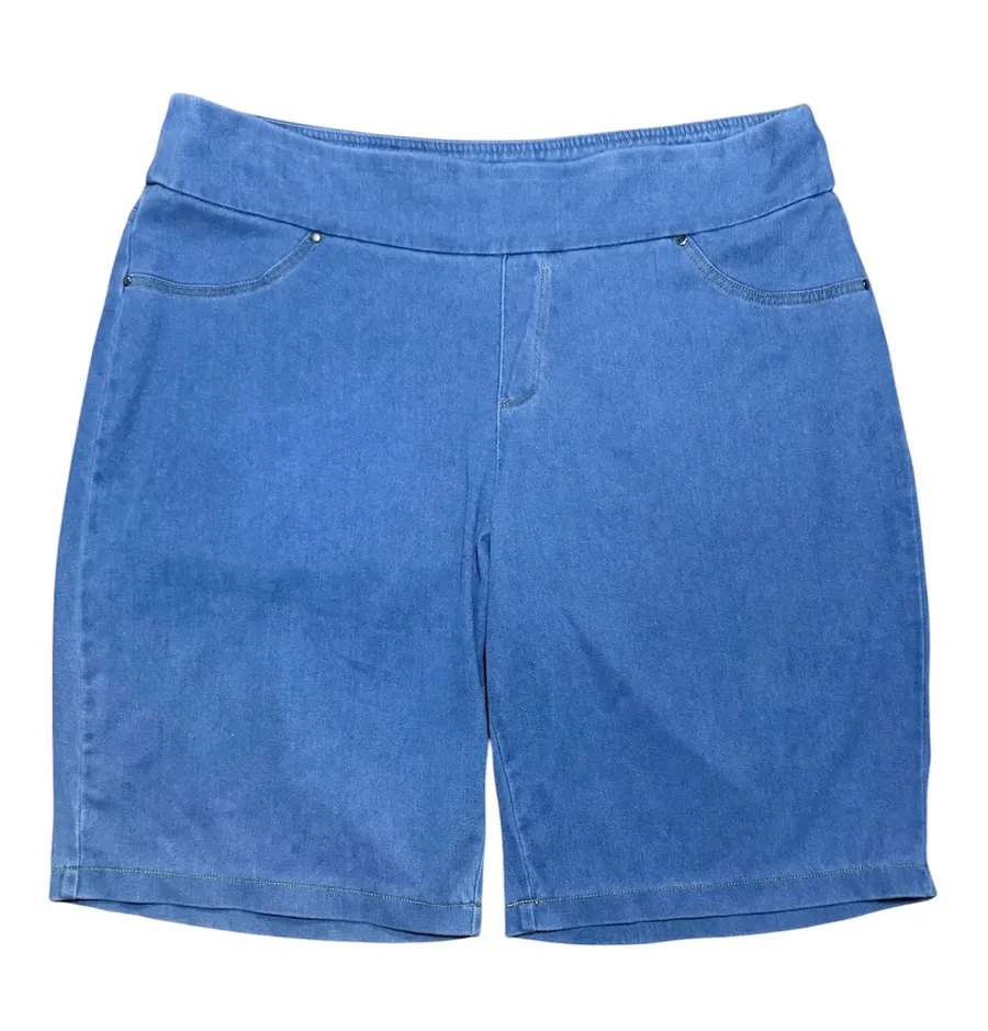Zac & Rachel Women’s 2X Light Wash Pull-On Denim Bermuda Shorts NWT Stretch