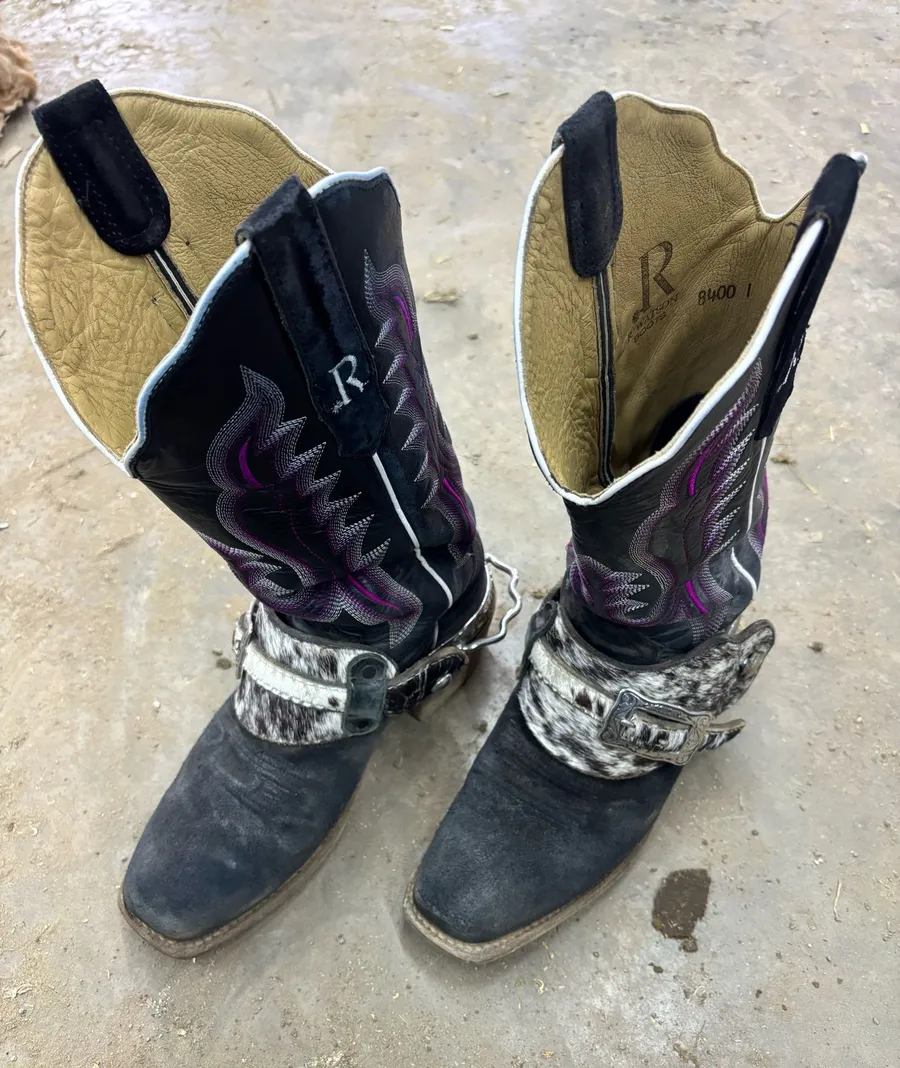 R Watson western cowboy boots cowgirl Black Size 9
