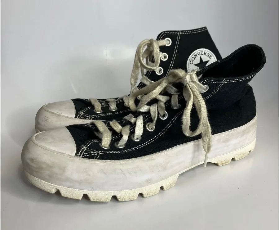 Converse Lugged High Top Sneakers Womens 10 Black Good Platform Canvas Lug Sole