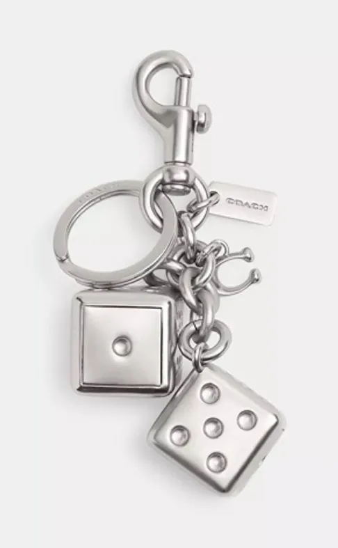 Coach Metallic Dice Keychain