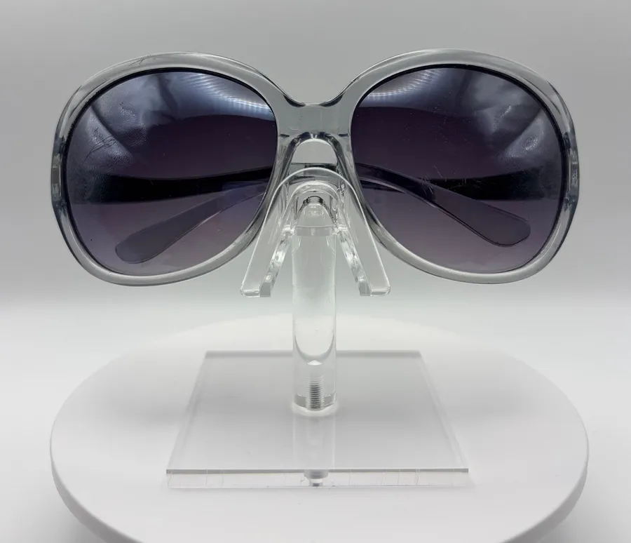 Oversized Round Gradient Sunglasses Translucent Gray Frame