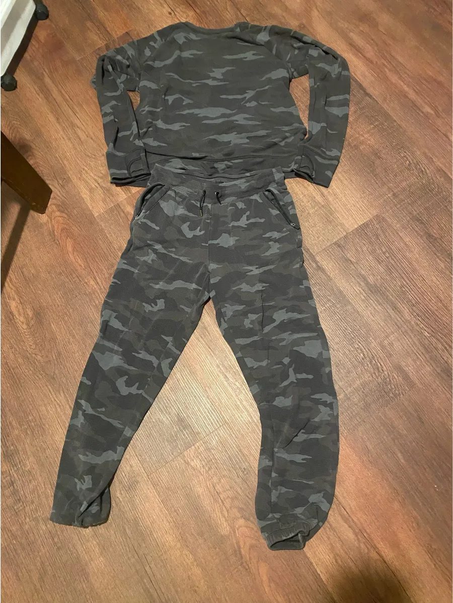 Camo athletic sweat set small Gray