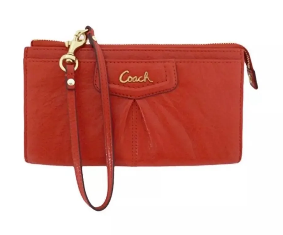 Coach Women's Long Pocketbook Wristlet, Rust