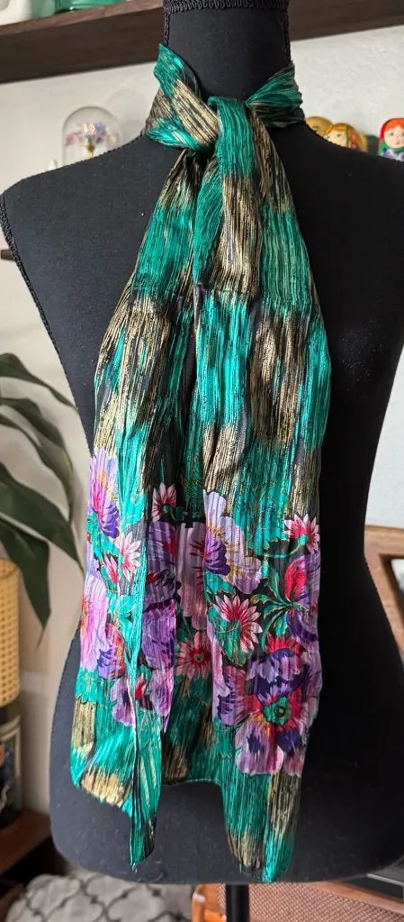 Vintage Jewel Tone Scarf Green