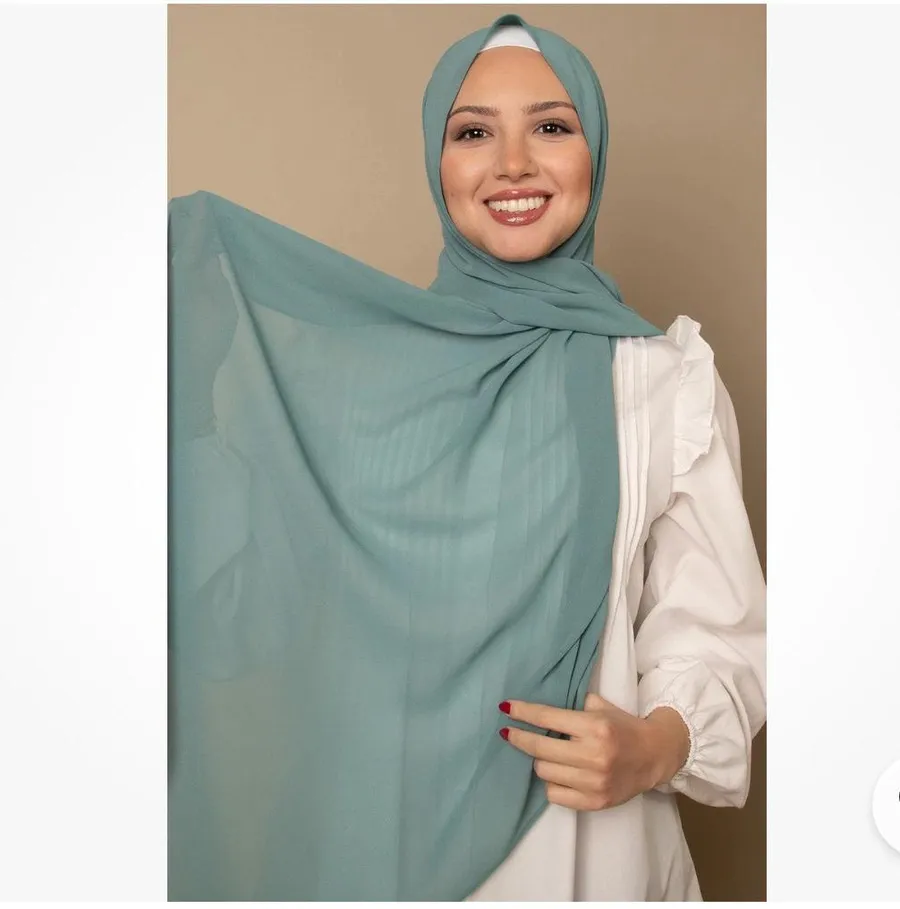 VOILE CHIC Premium Chiffon Ocean Blue Hijab Scarf For Women