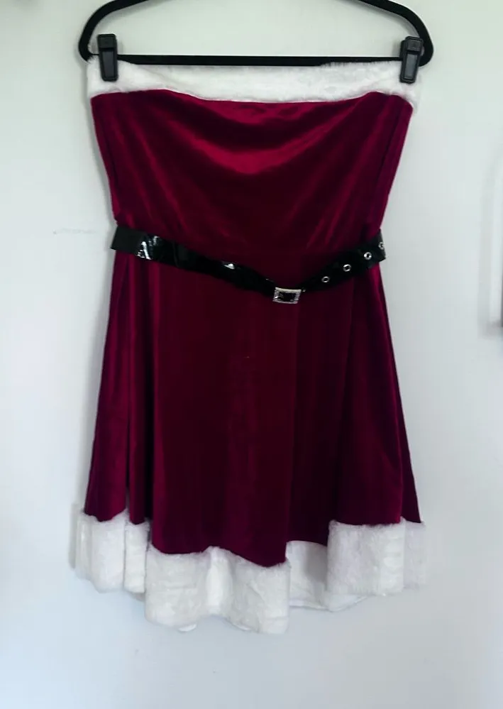 RSLove Strapless Sexy Santa Mini Dress Mrs,Klaus Plus Size XXL Red