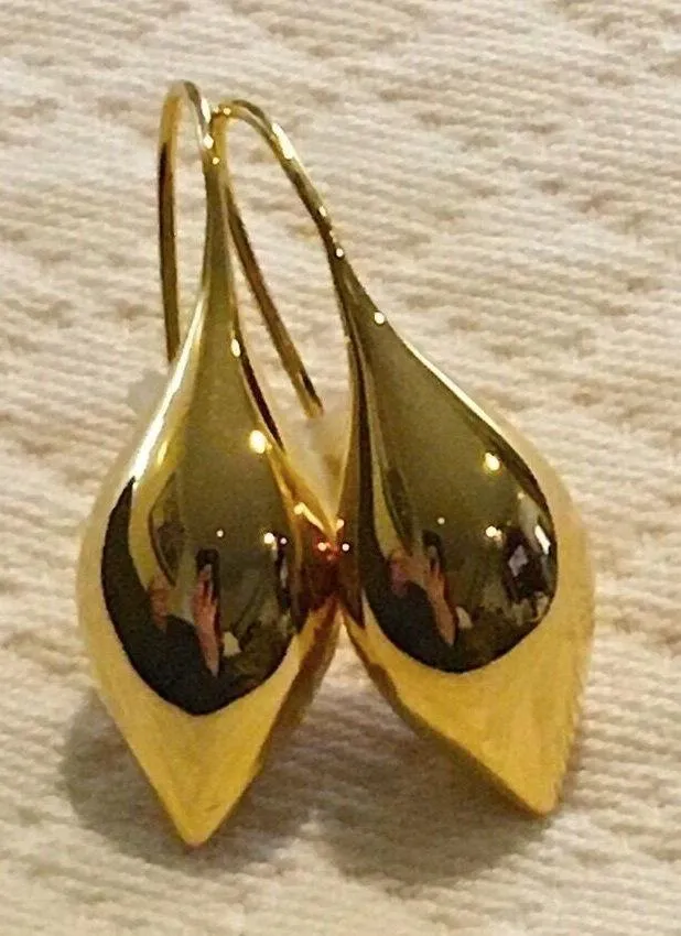 MICHAEL DAWKINS Sterling Silver Silver Gold Plated Vermeil Teardrop Earrings