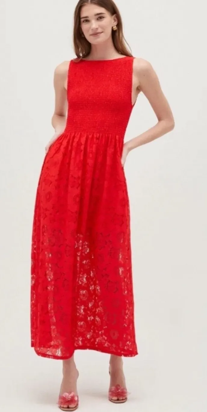 Hill House Home The Lace Cosima Nap Dress Red 2024 Collector Edition Small