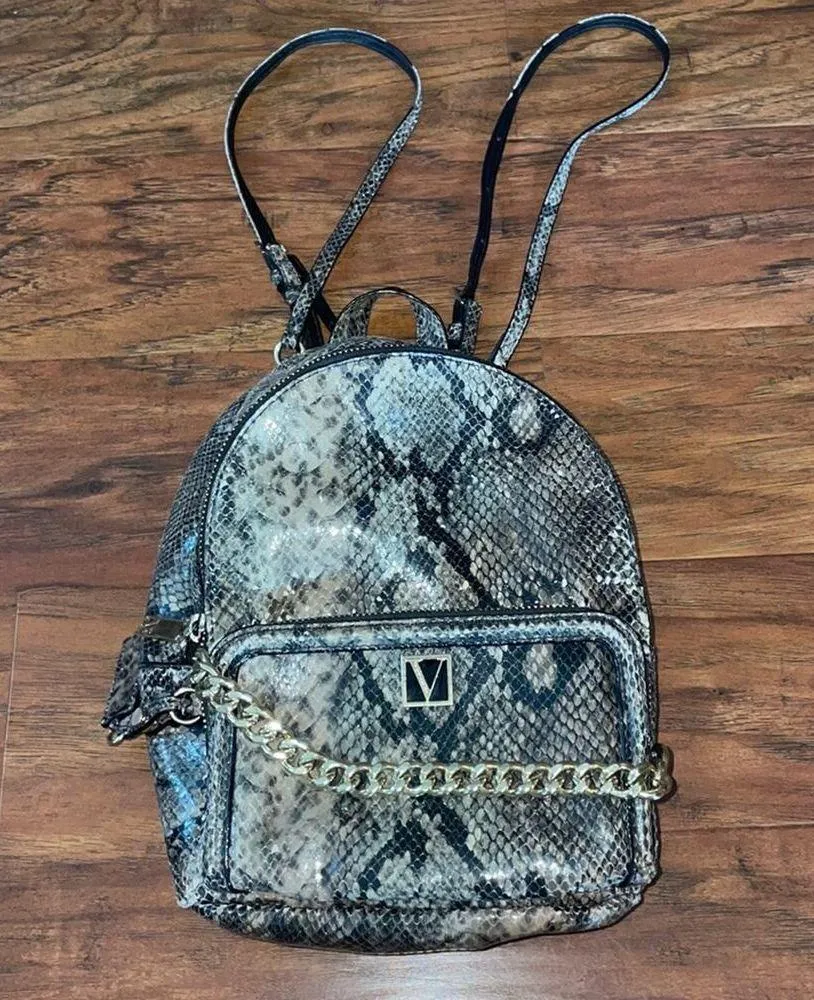 VICTORIA'S SECRET Backpack Purse in Exotic Python Snakeprint