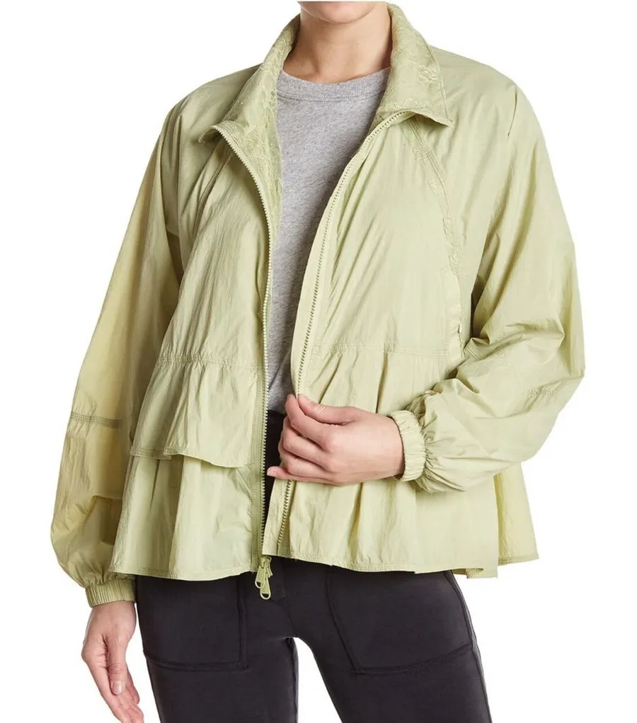 Free People Namaslay tiered ruffle jacket size M